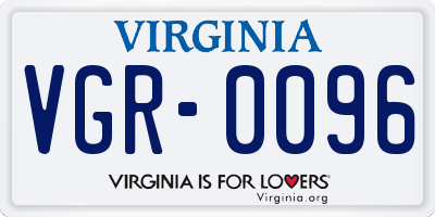 VA license plate VGR0096