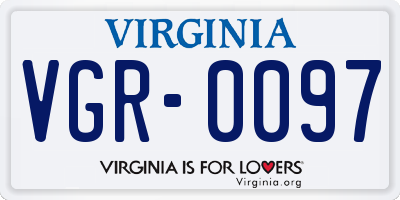 VA license plate VGR0097