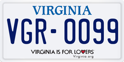 VA license plate VGR0099