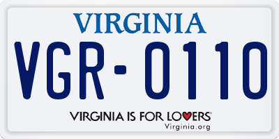 VA license plate VGR0110