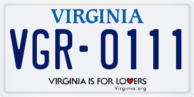 VA license plate VGR0111