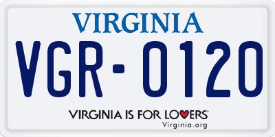 VA license plate VGR0120