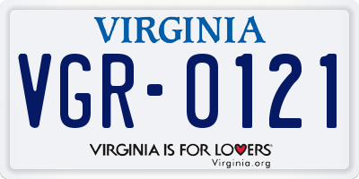 VA license plate VGR0121