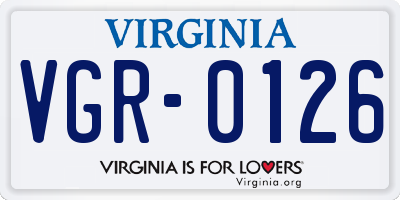 VA license plate VGR0126