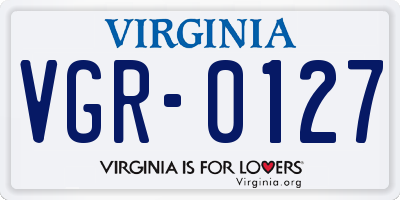 VA license plate VGR0127