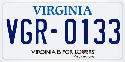VA license plate VGR0133