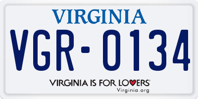 VA license plate VGR0134