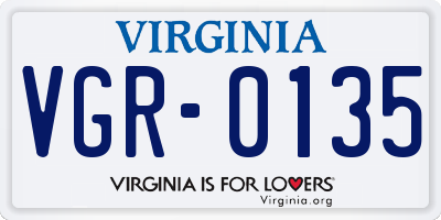 VA license plate VGR0135