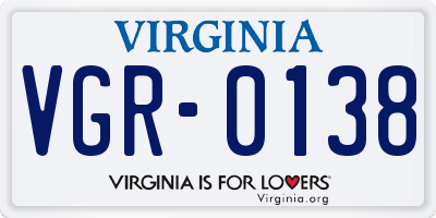 VA license plate VGR0138
