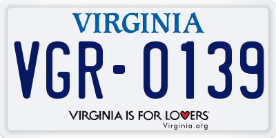 VA license plate VGR0139
