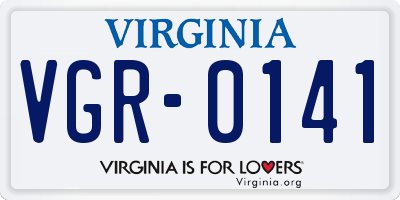 VA license plate VGR0141