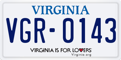 VA license plate VGR0143