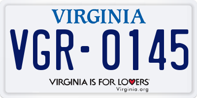 VA license plate VGR0145