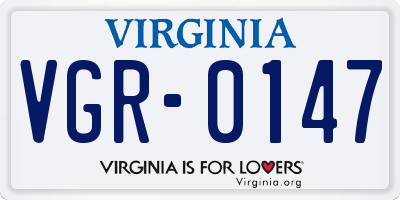 VA license plate VGR0147