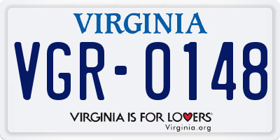 VA license plate VGR0148