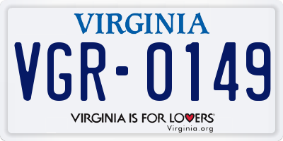 VA license plate VGR0149