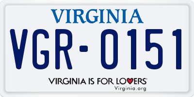 VA license plate VGR0151