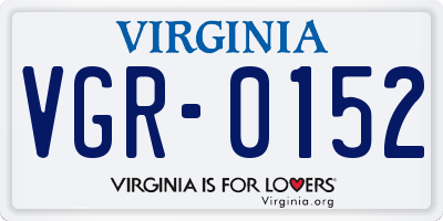 VA license plate VGR0152