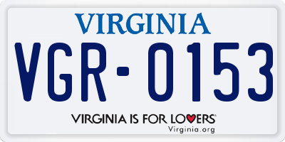 VA license plate VGR0153