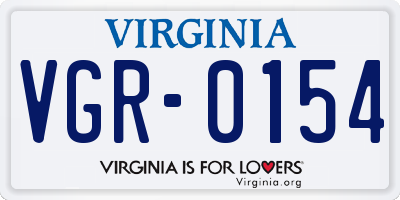 VA license plate VGR0154