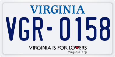 VA license plate VGR0158