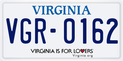 VA license plate VGR0162