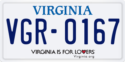 VA license plate VGR0167