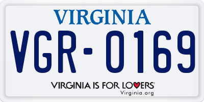 VA license plate VGR0169