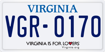 VA license plate VGR0170