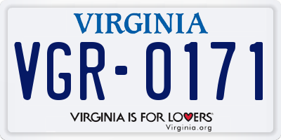 VA license plate VGR0171