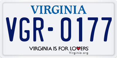 VA license plate VGR0177