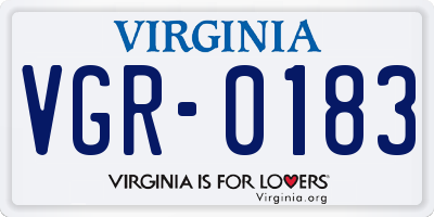 VA license plate VGR0183
