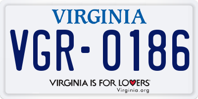 VA license plate VGR0186