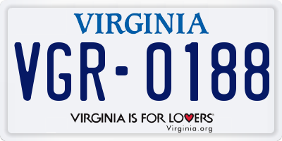 VA license plate VGR0188