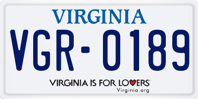 VA license plate VGR0189