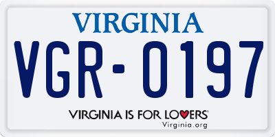 VA license plate VGR0197