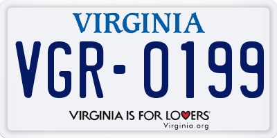 VA license plate VGR0199