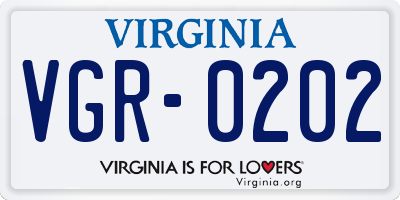 VA license plate VGR0202