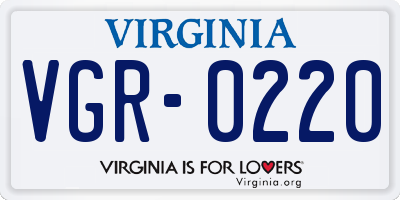 VA license plate VGR0220