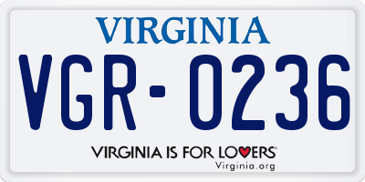 VA license plate VGR0236