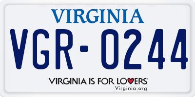 VA license plate VGR0244