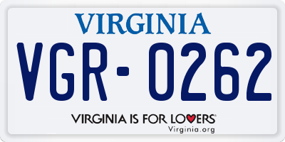 VA license plate VGR0262