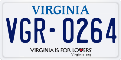 VA license plate VGR0264