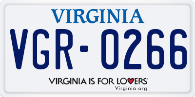 VA license plate VGR0266