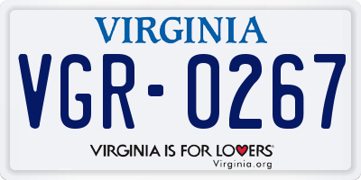 VA license plate VGR0267