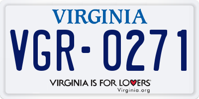VA license plate VGR0271