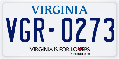 VA license plate VGR0273