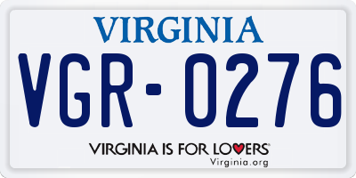 VA license plate VGR0276