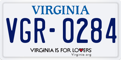 VA license plate VGR0284