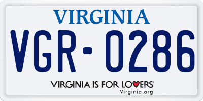 VA license plate VGR0286